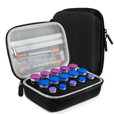15 Slots Insulin Vial Protector Case, Peptide Storage Case for Fridge,Insulin Vial Organizer Bag for Diabetics Standard 10ml U-100 Vials, Insulin Carrying Case Vial Storage case for Refrigerator.