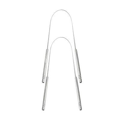 2pcs Stainless Steel Tongue Scrapers with Large Case