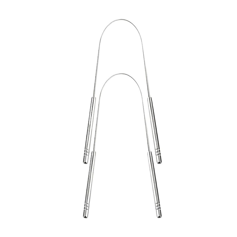 2pcs Stainless Steel Tongue Scrapers with Large Case