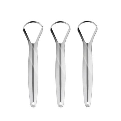 1/3/5/10Pcs Portable Single Layer Tongue Scraper Reusable Stainless Steel Fresh Breath Maker(3pcs)