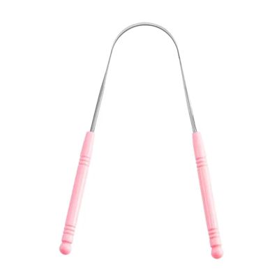 1pcs Stainless Steel Tongue Scraper with Storage Case(Pink)