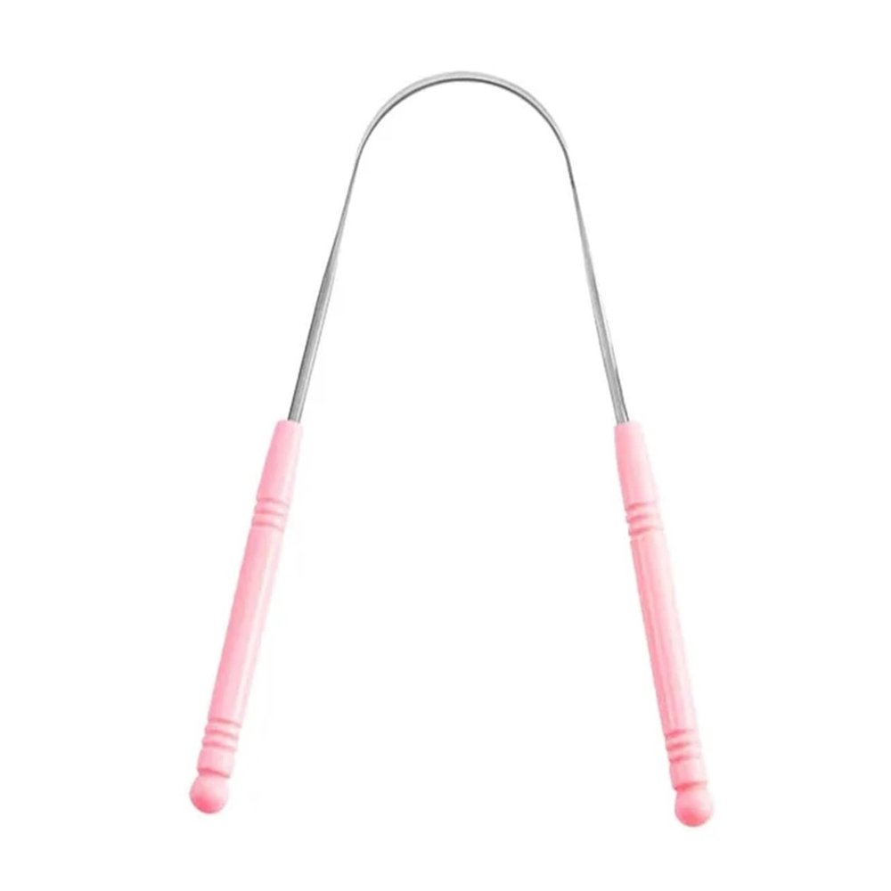 1pcs Stainless Steel Tongue Scraper with Storage Case(Pink)