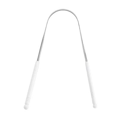 1pcs Stainless Steel Tongue Scraper with Storage Case(White)