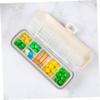 LIFKICH Thickened Plastic Pill Organizer Box 2pcs, Beige Portable Medicine Storage Container with Divided Compartments for Travel and Home Use view 4