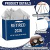 RTMISA 2026 Retirement Gift Bag with Tissue Paper and Greeting Card 2026 Retired Gifts Wrapping Bag for Men Women Coworker Teacher, Blue & Silver Retirement Party Decorations Supplies view 3