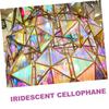 Baluue Iridescent Cellophane Wrap Colorful Packaging Paper 5.8 Mil Thickness 56cm X 10 Yards DIY Floral Bouquet Wrapping for Birthday and Basket Presentation view 4