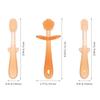 DOITOOL Silicone Toothbrush 3pcs with Tongue Cleaner for Infants, Soft Oral Care Tool in Warm Orange, Newborn Mouth Cleaner for Sensitive Gums and Teething view 2