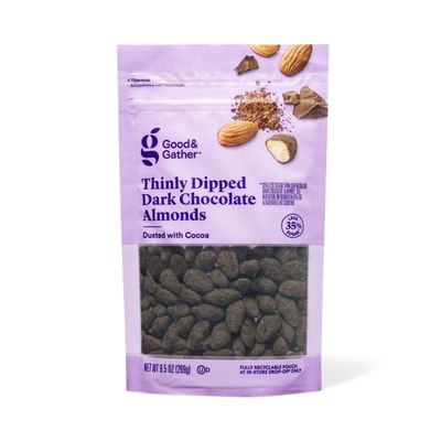 Dark Chocolate Cocoa Almonds - 9.5oz - Good & Gather 35% Less Sugar, Low Sodium, Non-GMO Snacking