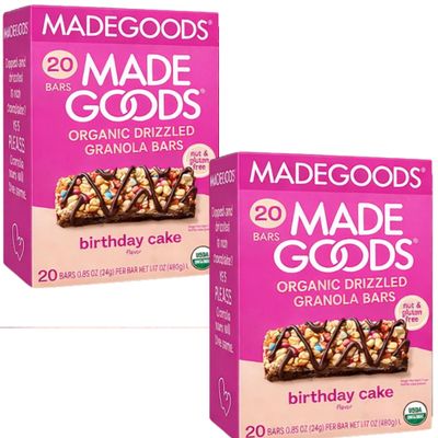 Good Birthday Cake Drizzled Bars, Organic Granola Snack Bars, Gluten Free & Nut Free Snack, Birthday Cake Flavor, 0.85 oz Bars, 20 Count (Pack of 2)