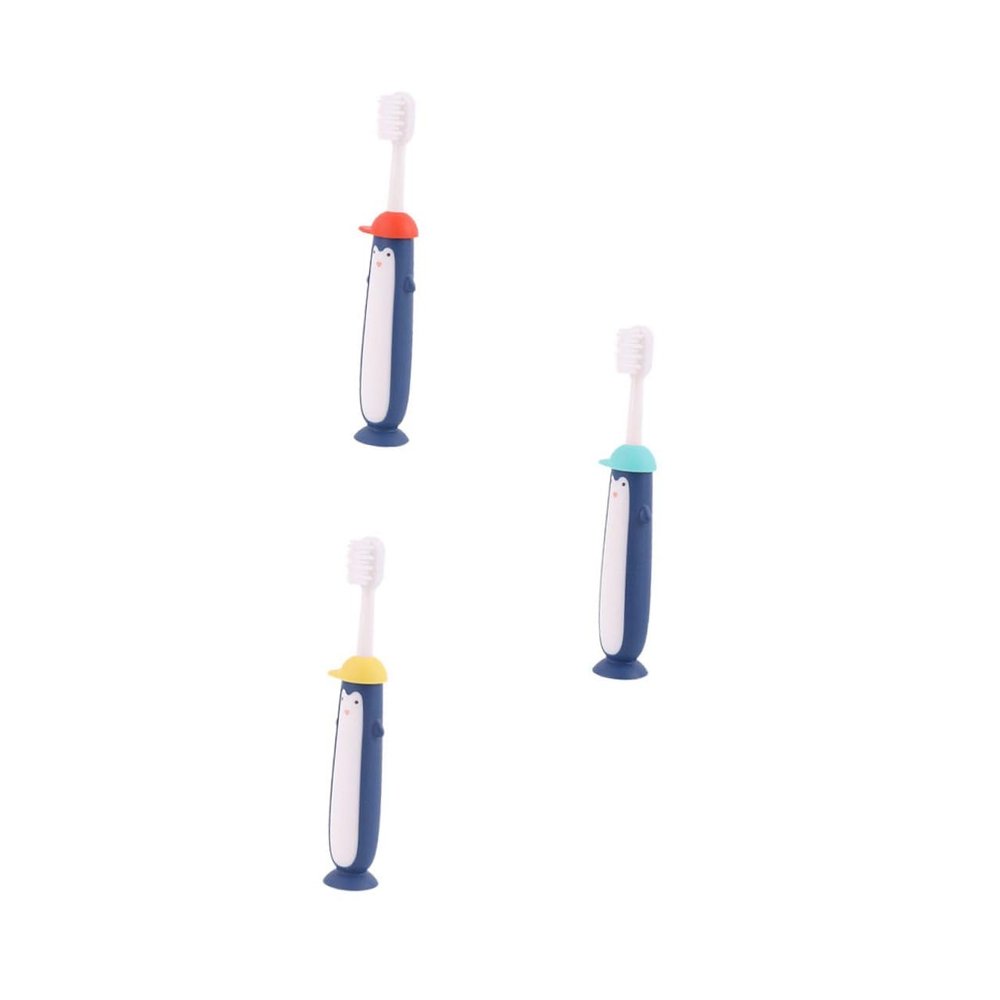 DOITOOL 3pcs Manual Toothbrushes Soft Bristles Cartoon Design for Ages 3-12, Colorful Dental Care Set with Gentle Cleaning for Teeth Random Color