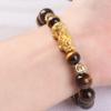 Feng Shui Wealth for Men Yellow Tiger Eye Stone Stretchy Bangle Hand Carved Mantra Bead Talisman for Prosperity Money Good Luck,12MM view 3