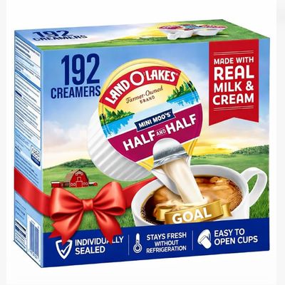 Land O' Lakes Mini Moo's Half and Half Coffee Creamer, Individually Sealed, No Refrigeration Needed, 192 Count