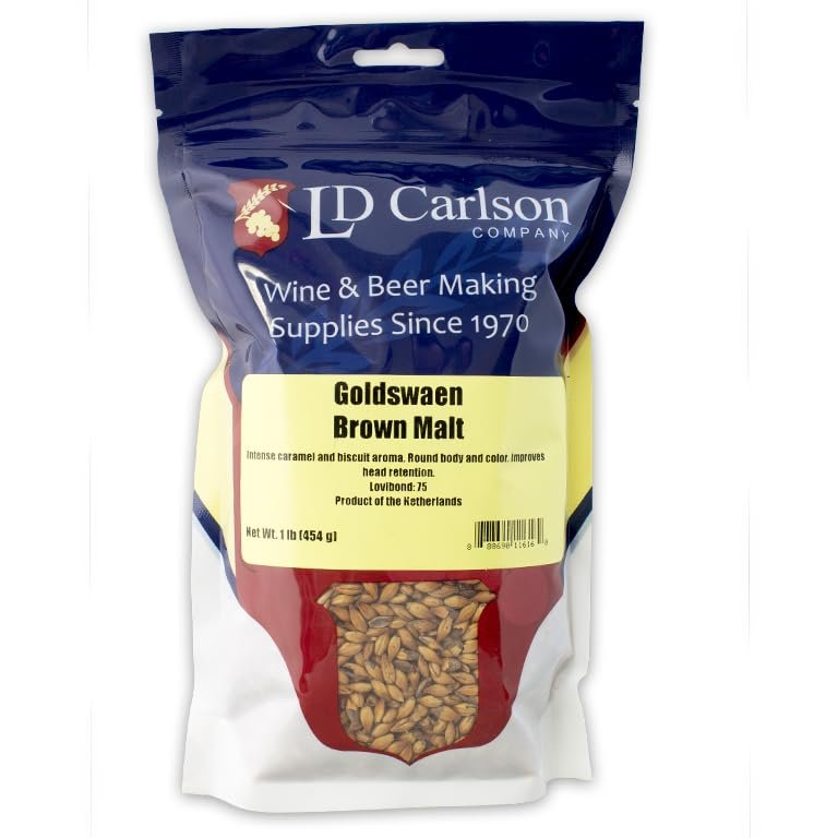 1LB BROWN MALT GoldSwaen 75L Caramel Malt for Beer Making & Home Brewing