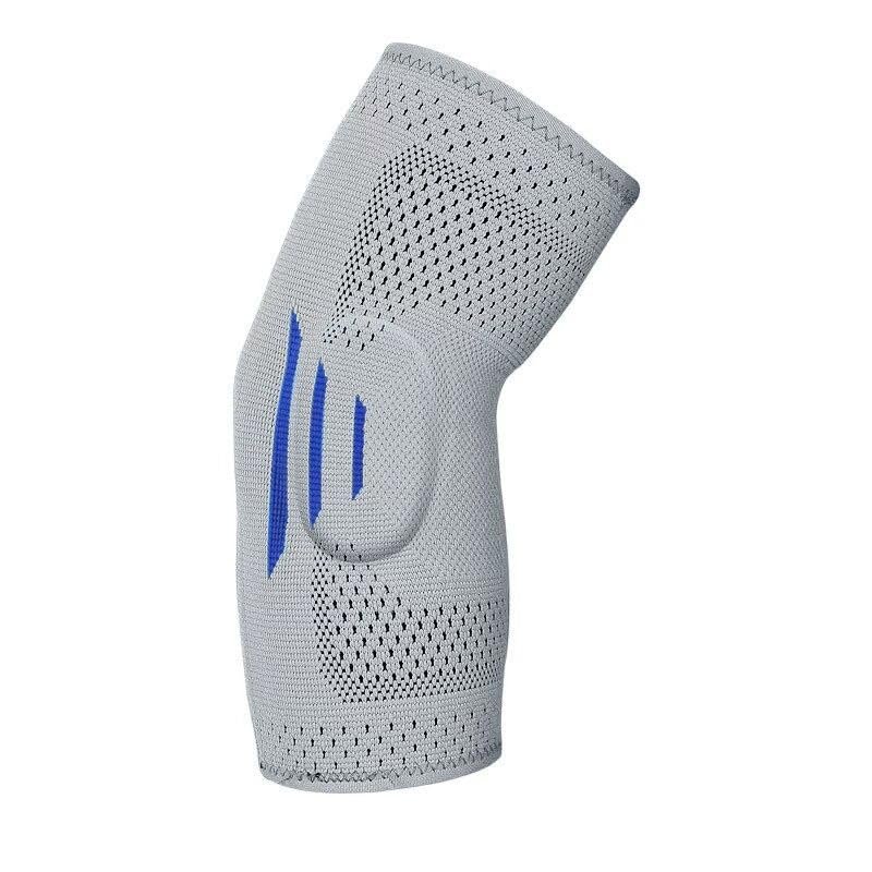 APXXAIBO Silicone Compression Elbow Brace, Breathable Knit Elbow Support for Basketball Running Gym, Elbow Stabilizer (Grey, a pair.,S code)