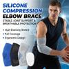 APXXAIBO Silicone Compression Elbow Brace, Breathable Knit Elbow Support for Basketball Running Gym, Elbow Stabilizer (Grey, a pair.,S code) view 2