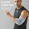 APXXAIBO Silicone Compression Elbow Brace, Breathable Knit Elbow Support for Basketball Running Gym, Elbow Stabilizer (Grey, a pair.,S code) view 3