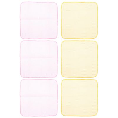 DOITOOL 6pcs Kitchen Dishcloths Non-Oily Mesh Wash Towels Reusable Cleaning Cloths for Dishwashing and Kitchen Cleaning, Yellow Pink Set