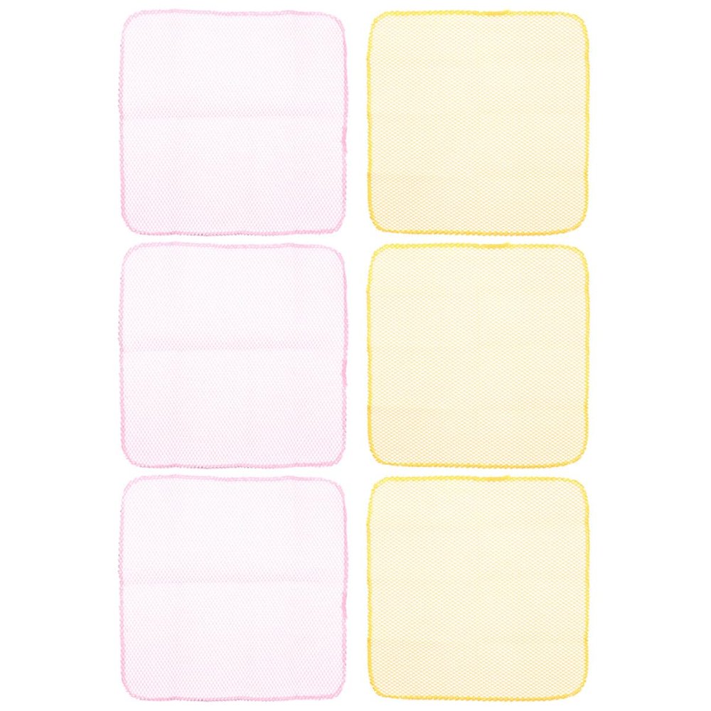 DOITOOL 6pcs Kitchen Dishcloths Non-Oily Mesh Wash Towels Reusable Cleaning Cloths for Dishwashing and Kitchen Cleaning, Yellow Pink Set