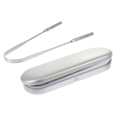 VICASKY U-shaped Tongue Scraper Copper Oral Cleaner with Storage Box, Home Tongue Cleaning Tool for Fresh Breath and Mouth Hygiene