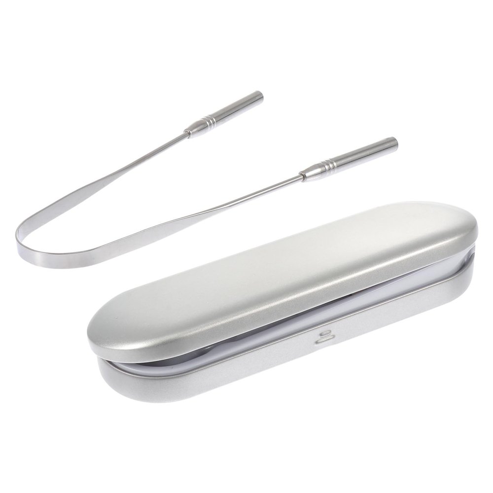 VICASKY U-shaped Tongue Scraper Copper Oral Cleaner with Storage Box, Home Tongue Cleaning Tool for Fresh Breath and Mouth Hygiene