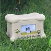 STBTOO Funeral Cremation Urn Ashes Cat Or Dog Box Pet Memorial With Photo Frame Keepsake(Beige) view 3