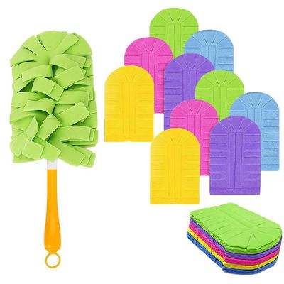 2026 New 360 Electrostatic Duster Refills, Reusable & Washable Heavy Duty Duster Pads for Dust, High-Density Microfiber,Fits Most Standard Duster Handles (2 Handle + 10 Refills)