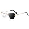 HOOBAY Photochromic Progressive Multifocus Reading Glasses Women, Progressive Readers No Line HD Resin Lenses Rimless (Gold-Black, 3, Diopters) view 1