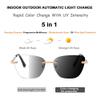 HOOBAY Photochromic Progressive Multifocus Reading Glasses Women, Progressive Readers No Line HD Resin Lenses Rimless (Gold-Black, 3, Diopters) view 2