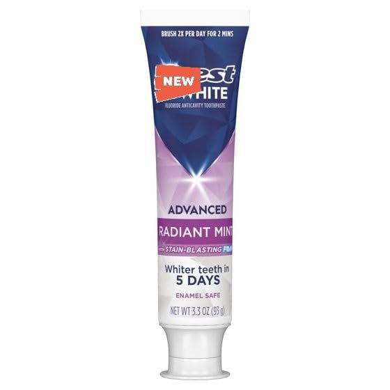 C'rests White Advanced Radiant Mint Teeth Whitening Toothpaste, 3.3 oz, 2 Pack