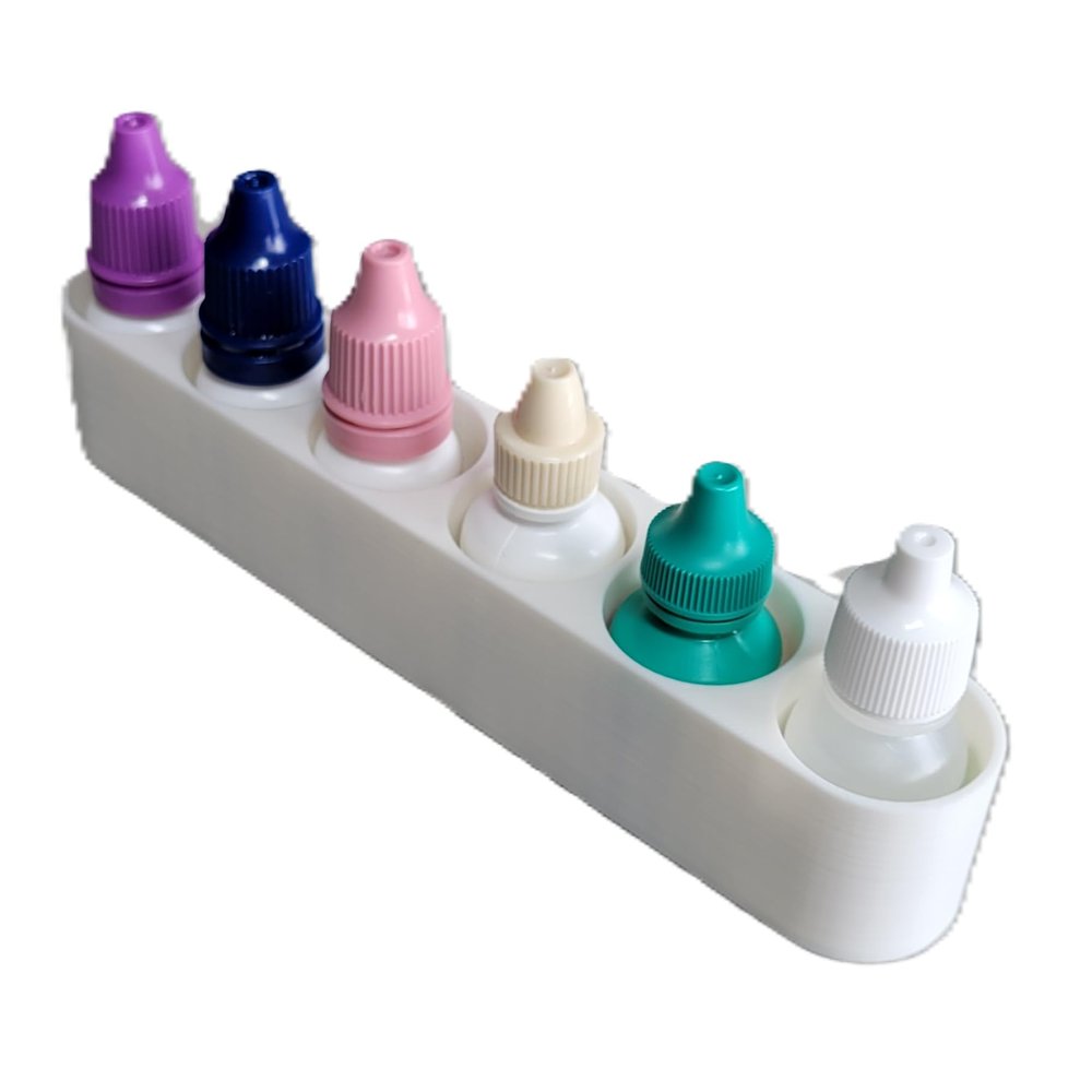 Znet3D Slim Organizer 6 Bottle SingleRow Holder, SpaceSaving Countertop Storage for Daily Routines, Made in USA (White)