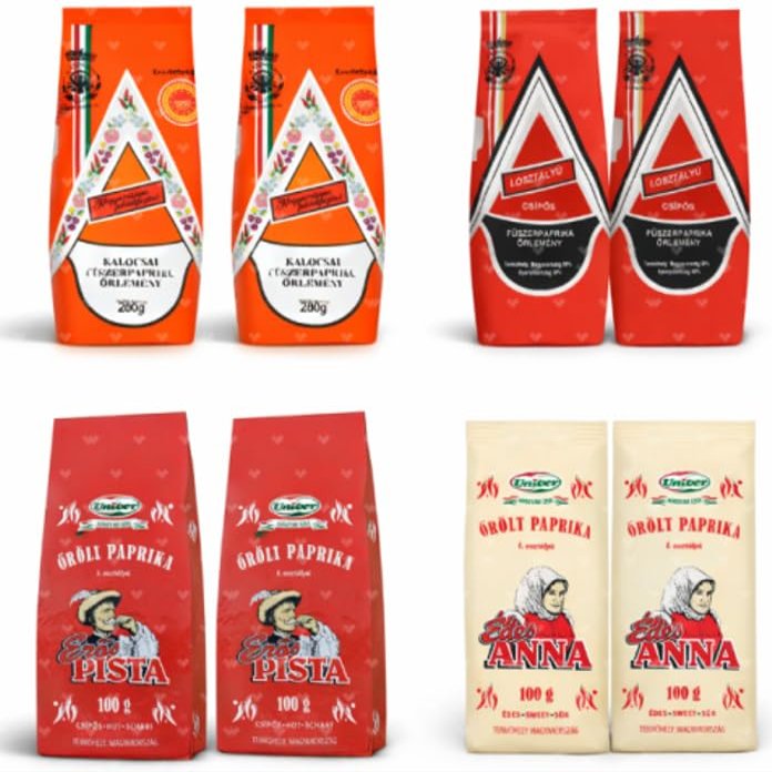 Authentic Hungarian Paprika Gift Set, 4 Varieties, Premium Bundle, 8 Pack