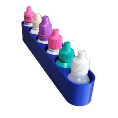 Znet3D Slim Organizer 6 Bottle SingleRow Holder, SpaceSaving Countertop Storage for Daily Routines, Made in USA (Blue)