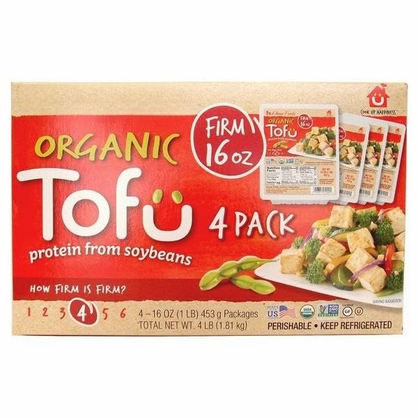 Organic Tofu , Firm , USDA Organic; Kosher; Gluten free; Non GMO. Ingredients: Water, Organic Soybeans, Calcium Sulfate, Calcium Chrloride , A great meat alternative that's packed with plant protein per serving. 4 PK [ 64 oz, 4 lb ]