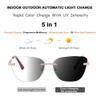 HOOBAY Photochromic Progressive Multifocus Reading Glasses Women, Progressive Readers No Line HD Resin Lenses Rimless (Rose Gold-Red, 0, Diopters) view 2