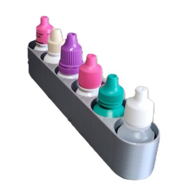 Znet3D Slim Organizer 6 Bottle SingleRow Holder, SpaceSaving Countertop Storage for Daily Routines, Made in USA (Silver)