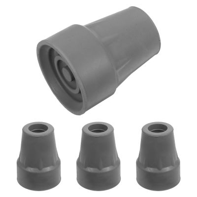 Veemoon 4pcs 19mm Replacement Crutch Tips Heavy Duty Rubber Ends Anti-Slip Cane Stoppers Walking Stick Pads Sturdy Gray Covers for Mobility Aids
