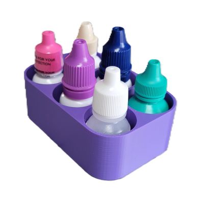 Znet3D Slim Organizer 6 Bottle Tray Holder, Compact Grid Storage for Daily Routines, Made in USA (Purple)