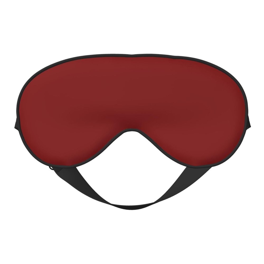 Nuzjahu Maroon Print Sleep Mask Silk Eye Mask for Sleeping with Adjustable Strap Soft Satin Blackout Travel Eye Cover Zero Pressure Night Blindfold