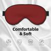 Nuzjahu Maroon Print Sleep Mask Silk Eye Mask for Sleeping with Adjustable Strap Soft Satin Blackout Travel Eye Cover Zero Pressure Night Blindfold view 3