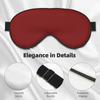 Nuzjahu Maroon Print Sleep Mask Silk Eye Mask for Sleeping with Adjustable Strap Soft Satin Blackout Travel Eye Cover Zero Pressure Night Blindfold view 4