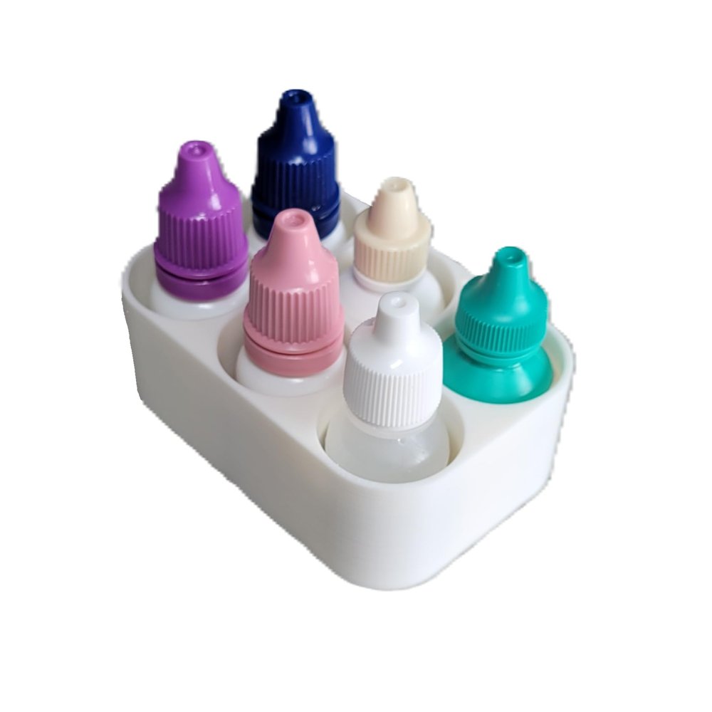 Znet3D Slim Organizer 6 Bottle Tray Holder, Compact Grid Storage for Daily Routines, Made in USA (White)