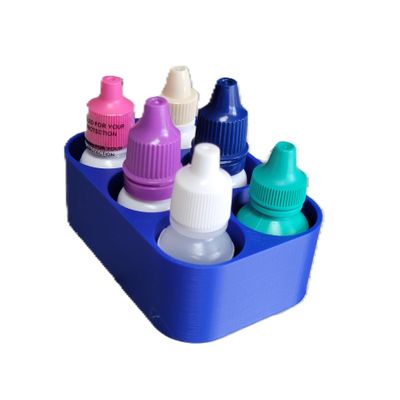 Znet3D Slim Organizer 6 Bottle Tray Holder, Compact Grid Storage for Daily Routines, Made in USA (Blue)