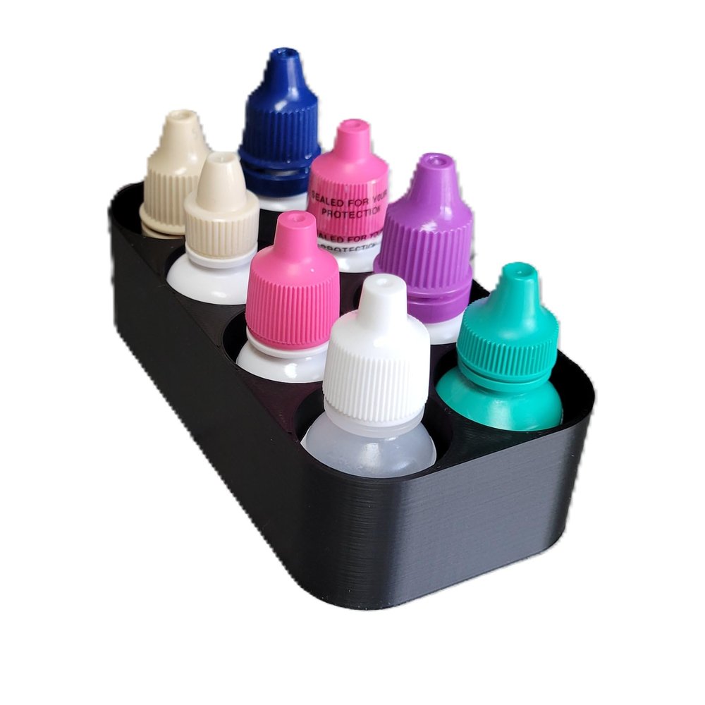 Znet3D Slim Organizer 8 Bottle Tray Holder, Compact Grid Storage for Daily Routines, Made in USA (Black)