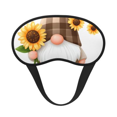 Nuzjahu Sunflower Brown Hat Gnome Print Sleep Mask, Eye Mask for Sleeping with Elastic Strap Soft Blackout Travel Eye Cover Zero Pressure Night Blindfold for Women Men