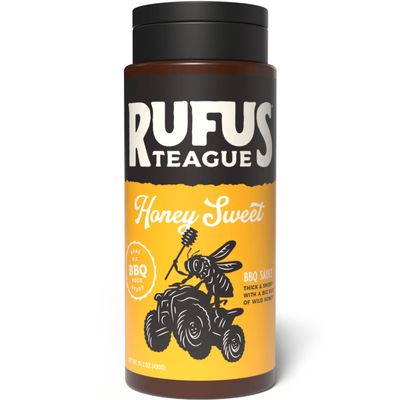 Rufus Teague Honey Sweet BBQ Sauce, No Drip Flip Top Bottle, 15.2 oz