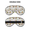 Nuzjahu Cute Bees and Daisies Print Sleep Mask Silk Eye Mask for Sleeping with Adjustable Strap Soft Satin Blackout Travel Eye Cover Zero Pressure Night Blindfold view 2