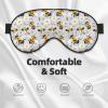 Nuzjahu Cute Bees and Daisies Print Sleep Mask Silk Eye Mask for Sleeping with Adjustable Strap Soft Satin Blackout Travel Eye Cover Zero Pressure Night Blindfold view 3