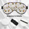Nuzjahu Cute Bees and Daisies Print Sleep Mask Silk Eye Mask for Sleeping with Adjustable Strap Soft Satin Blackout Travel Eye Cover Zero Pressure Night Blindfold view 4