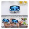 Blue Night Party Pill Case Portable Square Pill Organizer Metal Vitamin Medicine Case Daily Travel Pill Box with 2 Compartments for Vitamins Fish Oils Supplements view 4
