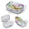 Chic Wildflowers Pill Case Portable Square Pill Organizer Metal Vitamin Medicine Case Daily Travel Pill Box with 2 Compartments for Vitamins Fish Oils Supplements view 2